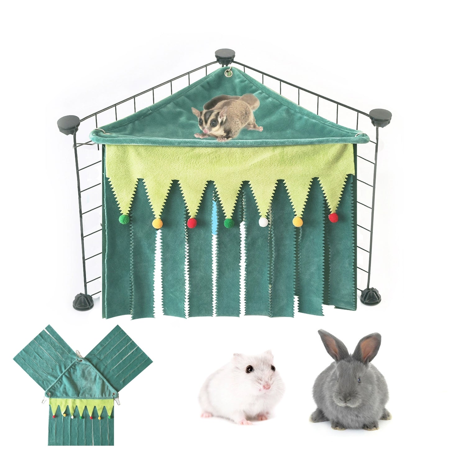 Squirrel Guinea Pig Tassel Corner Triangle Hammock Shelter Tent Net Red Style Totoro Honey Bag Hamster Hidden House