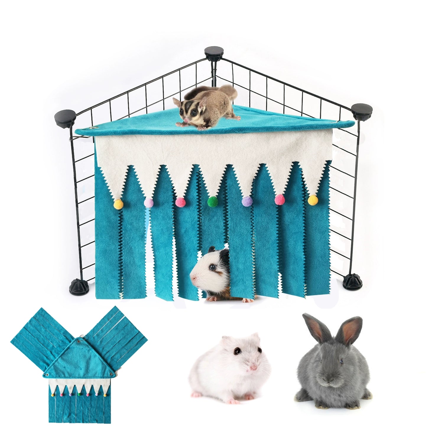 Squirrel Guinea Pig Tassel Corner Triangle Hammock Shelter Tent Net Red Style Totoro Honey Bag Hamster Hidden House