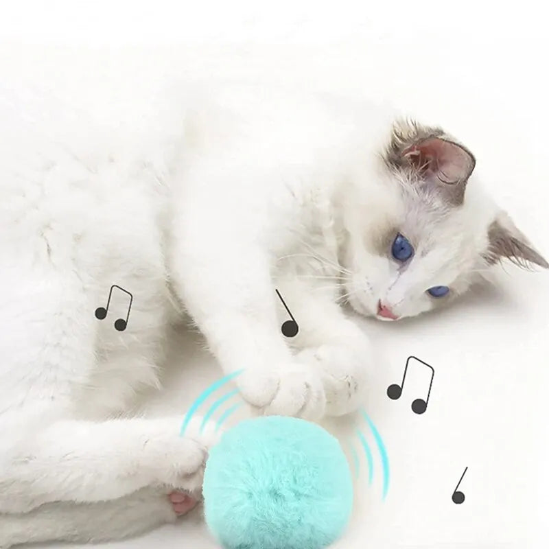 Interactive Ball Smart Cat Toys Plush Catnip l