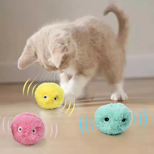 Interactive Ball Smart Cat Toys Plush Catnip l