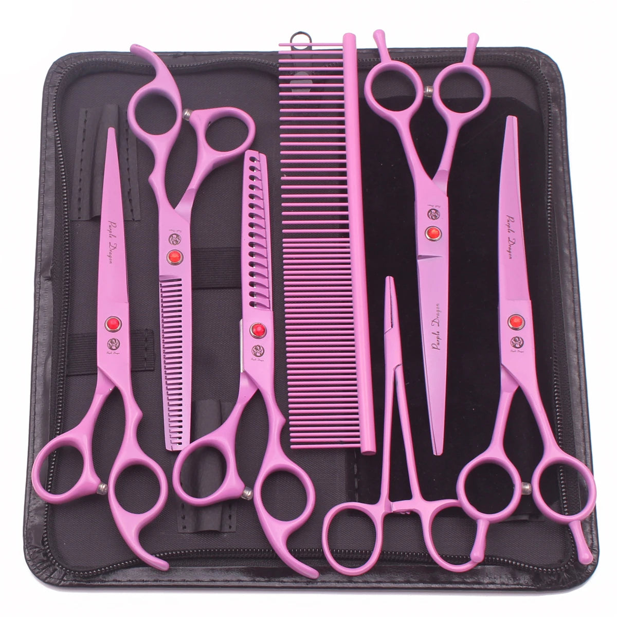 Purple Dragon Dog Grooming Scissors Kit 7" 6.5"