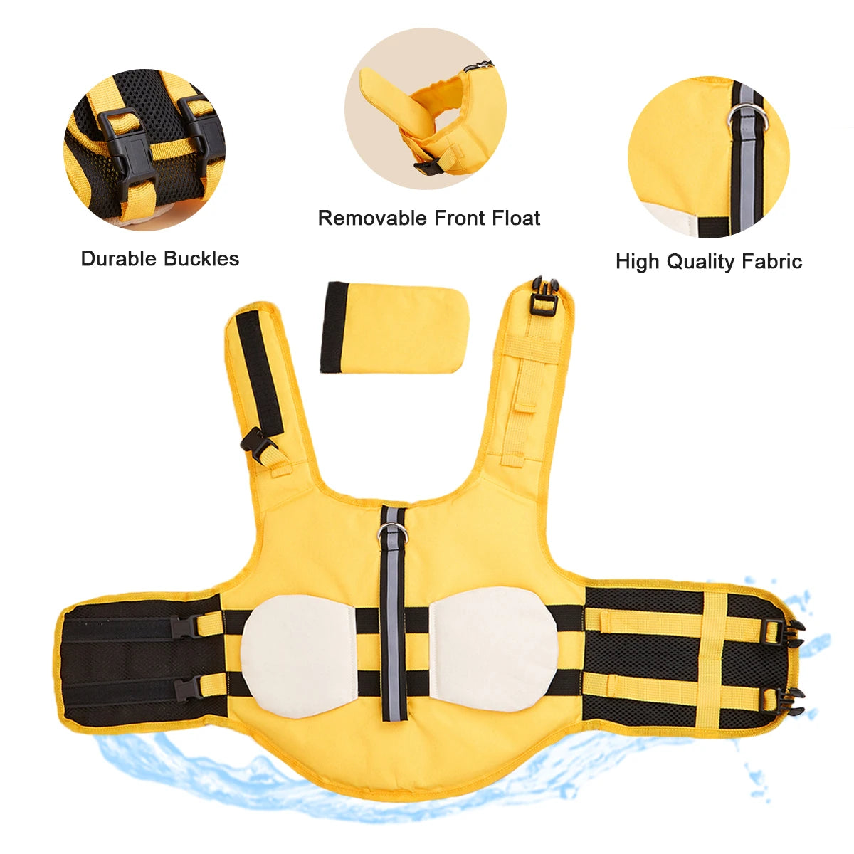 Dog Life Jacket Reflective Adjustable Flotation Swim Vest