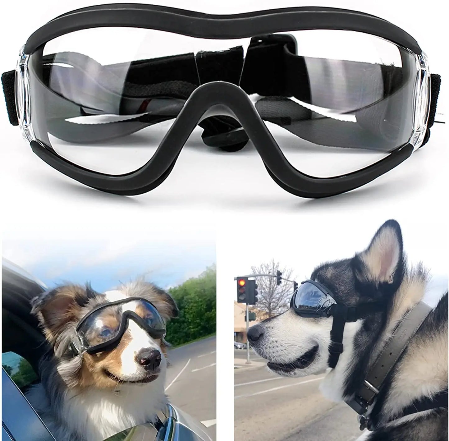 Dog Goggles Adjustable Strap for Travel  for Medium to Large Dog