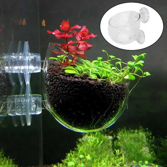 Aquarium Decoration Hanging Fish Tank Mini Crystal Acrylic Glass Pot