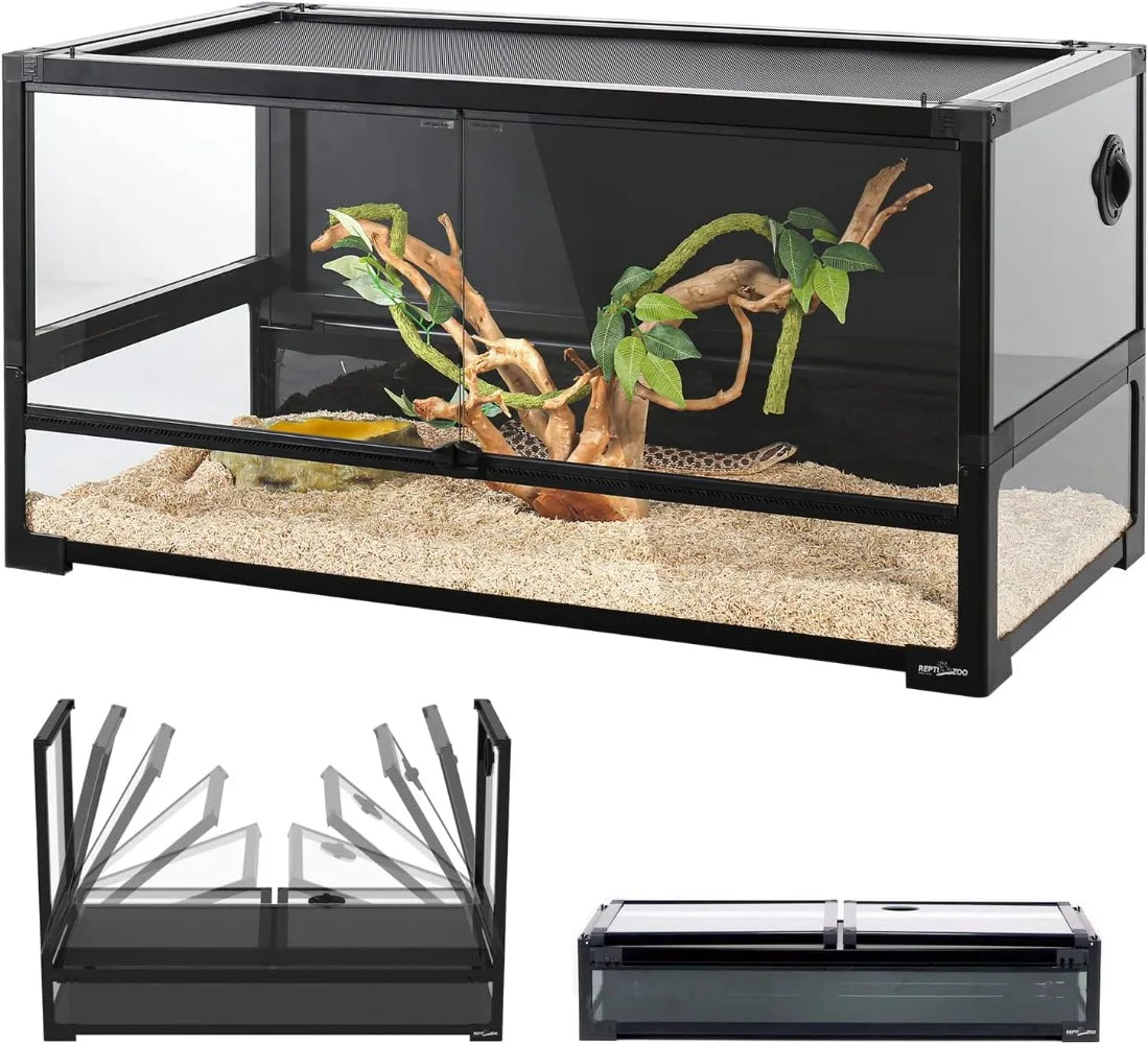 Large 34 Gallon Reptile Glass Tank Front Opening