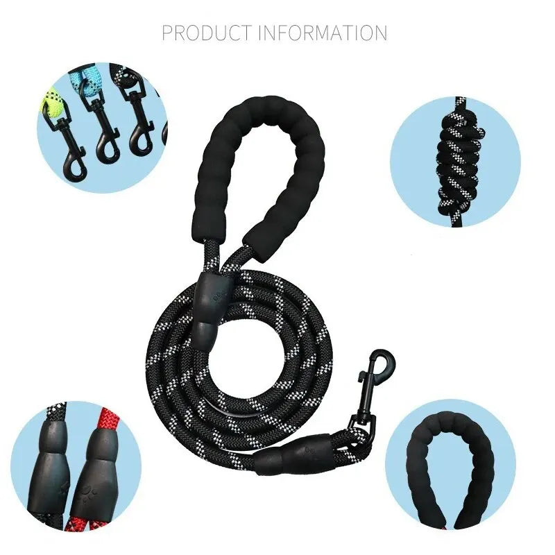 Pet Reflective Leash Nylon Round Without Strangulation