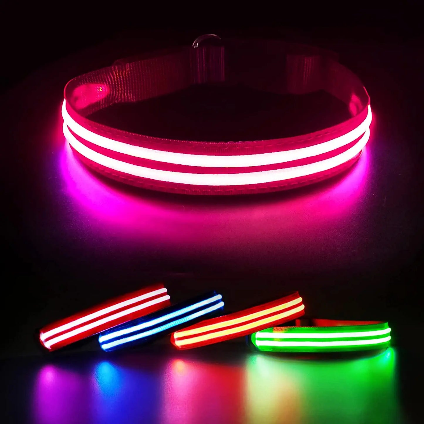 Rechargeable Dog Collar 100% Waterproof Glow Dark