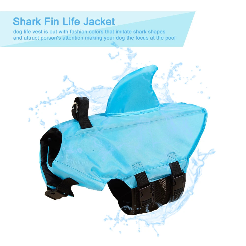 Shark Dog Life Jacket Enhanced Buoyancy Small Dogs