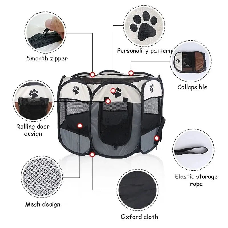 Portable Foldable Kennel Octagonal Easy To Use