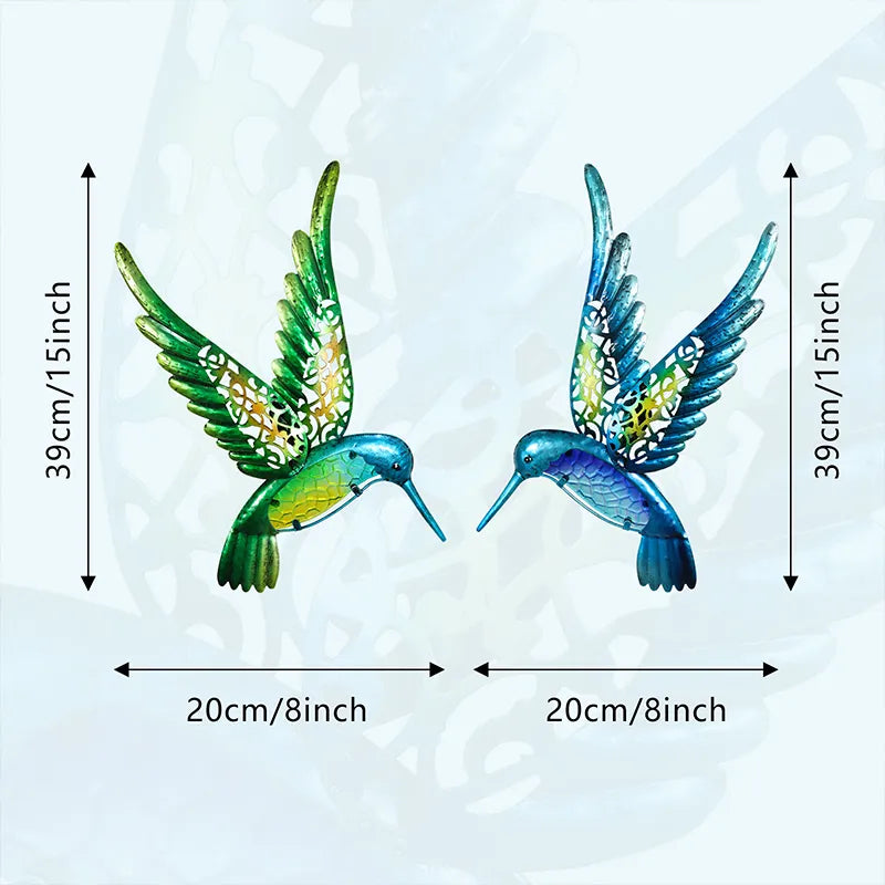 Metal Hummingbird Wall Artwork  2Pcs