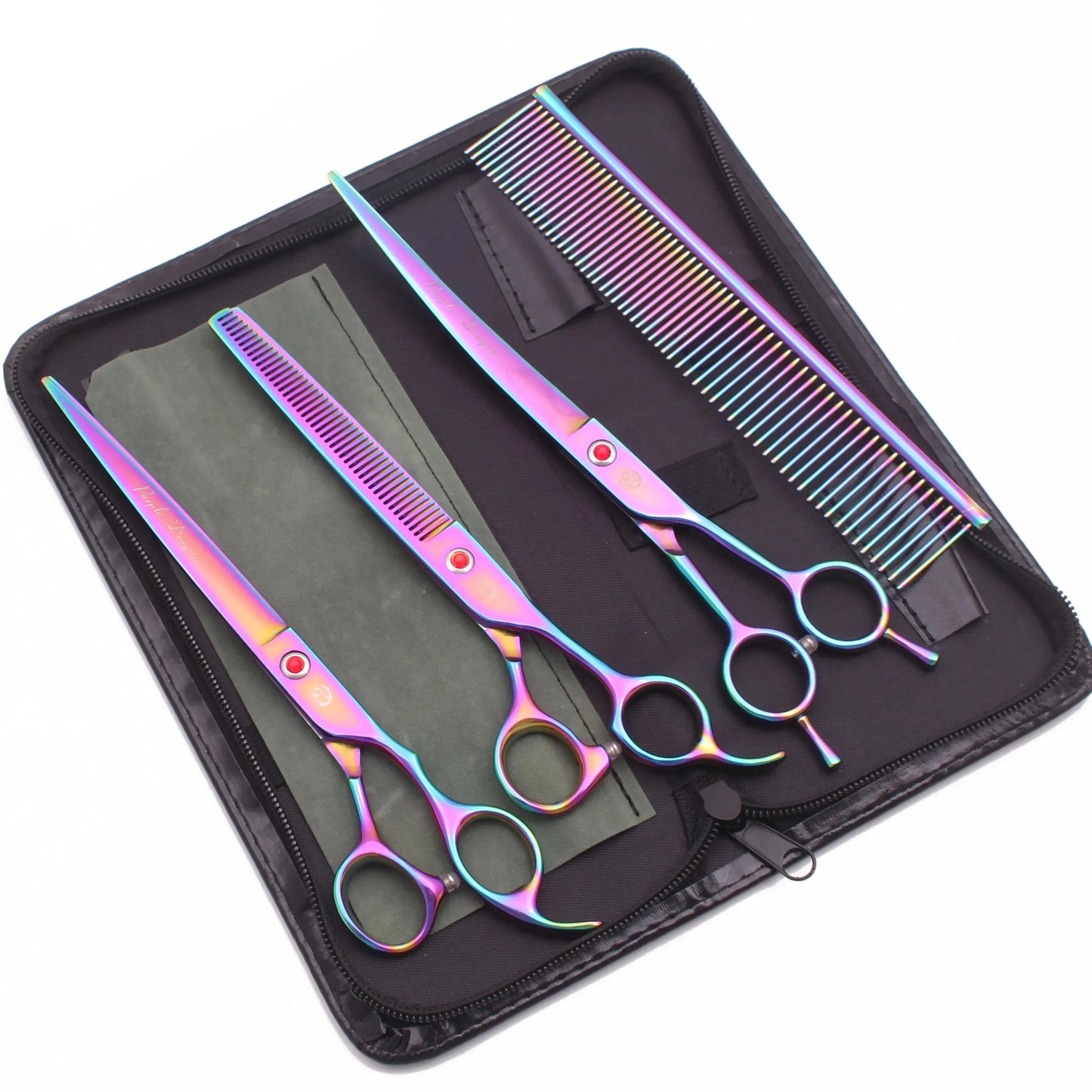 Purple Dragon 8 Inch Dog Grooming Scissors Thinning Shears