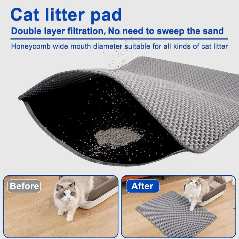 Pet Cat Litter Trapping Waterproof  Matt Double Layer Cat Litter