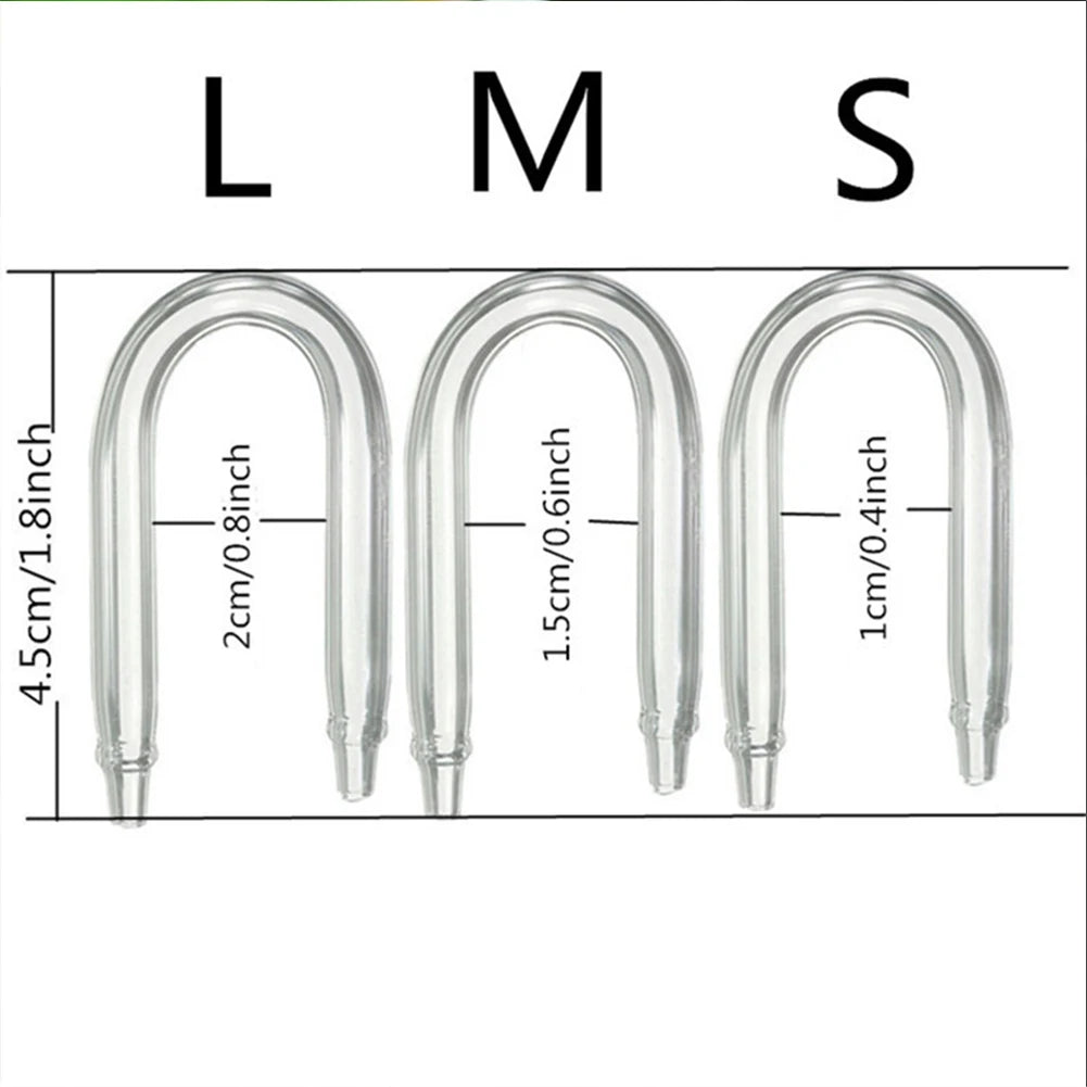 Aquarium U Shaped Air Pipe Connector Fish Tank CO2 Oxygen