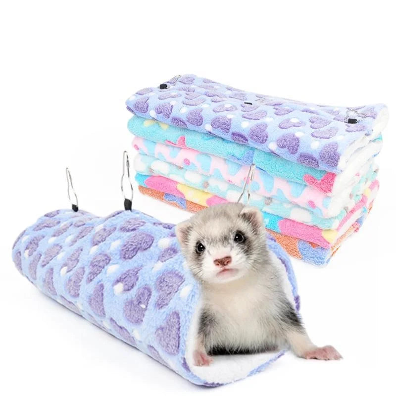 Small Animal Hammock Hanging Tunnel and Soft Bed Mat Hideout Cage Accessories