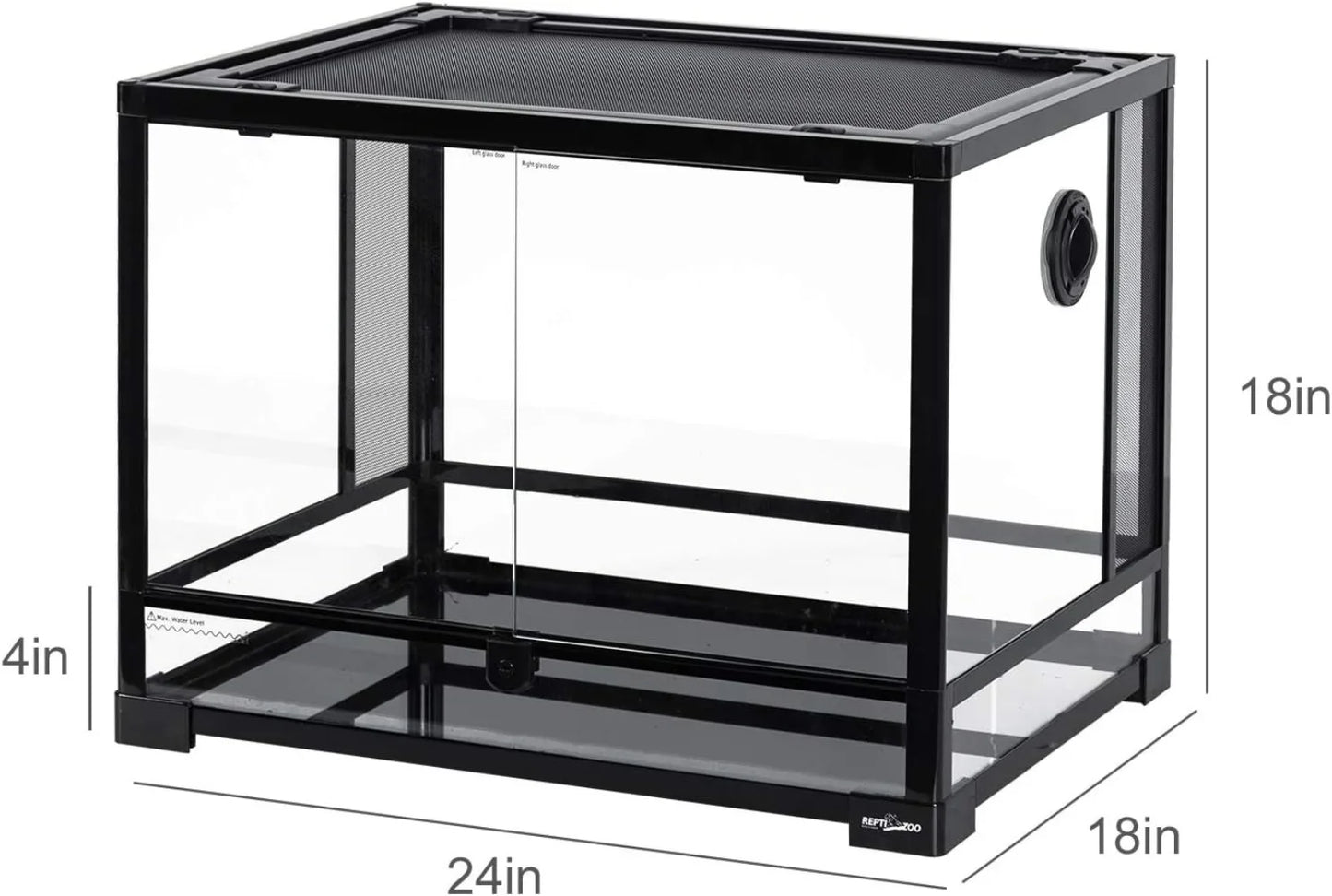 Large 34 Gallon Reptile Glass Tank Front Opening