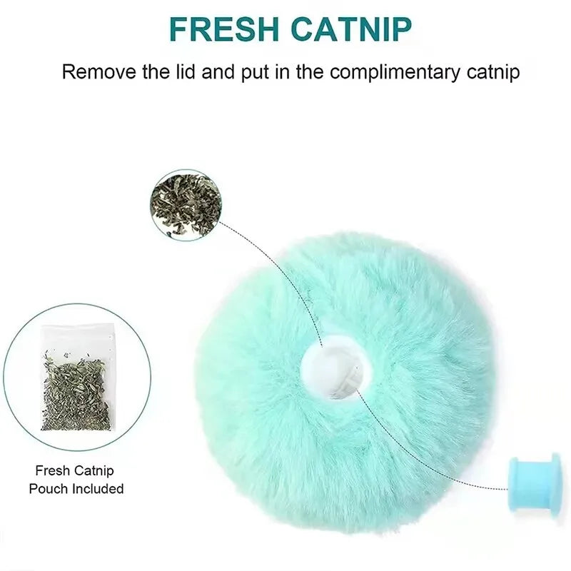 Interactive Ball Smart Cat Toys Plush Catnip l