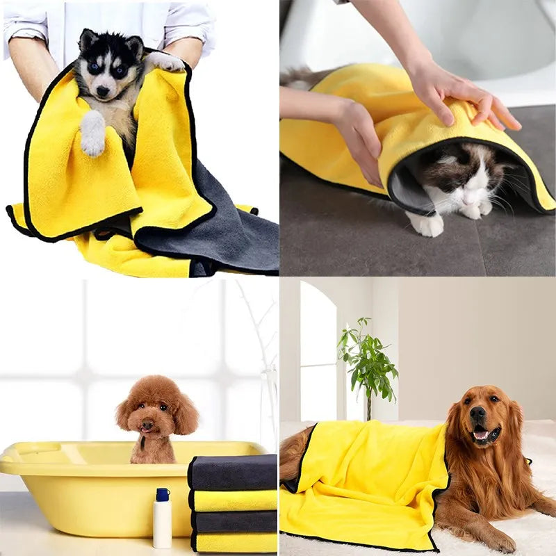 Quick Drying Dog And Cat Towels Soft Fiber Absorbent