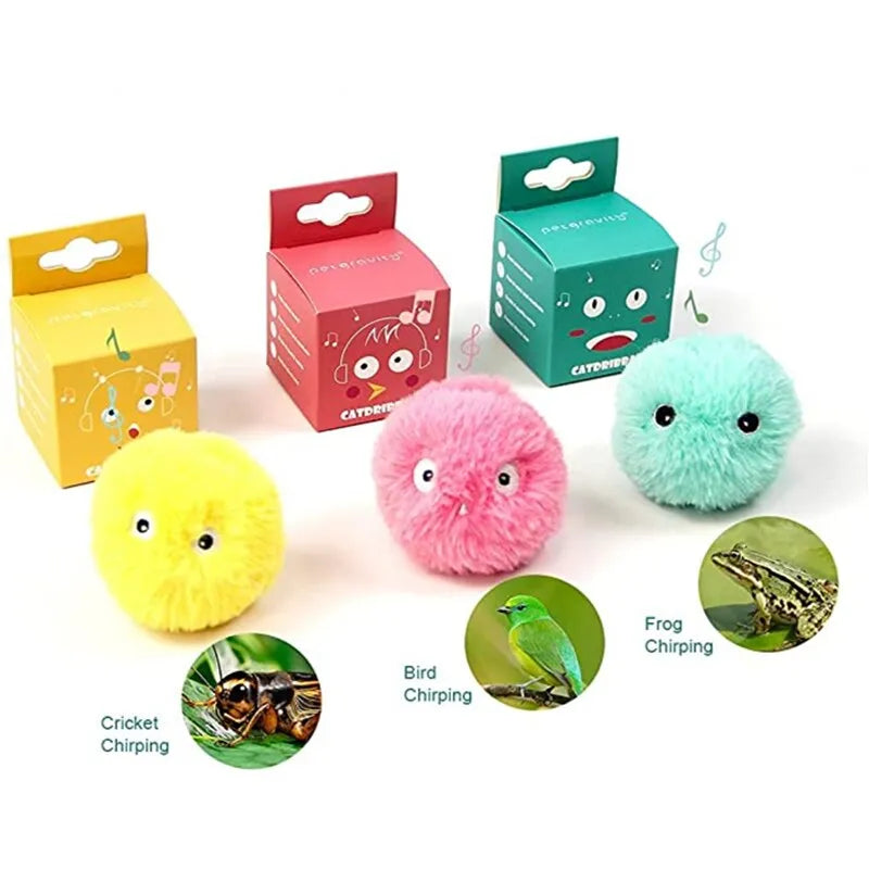 Interactive Ball Smart Cat Toys Plush Catnip l