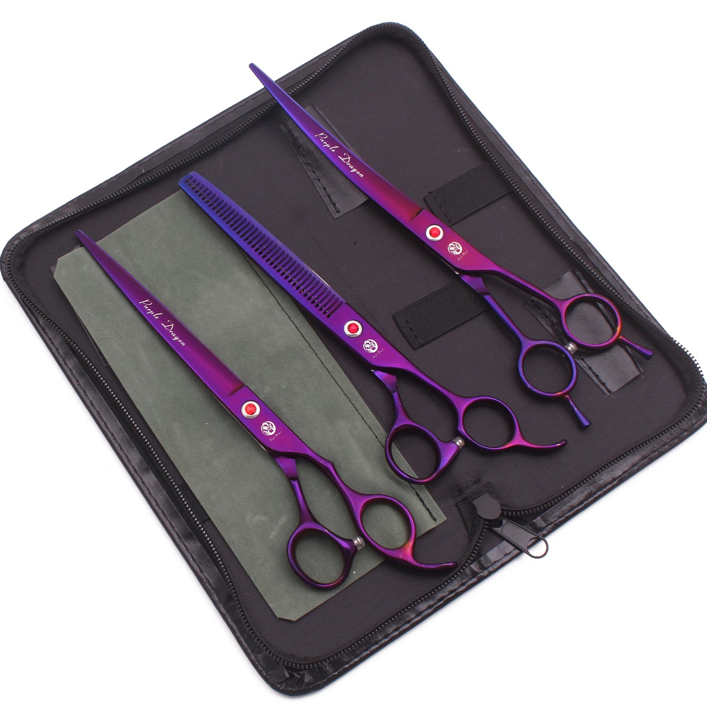 Purple Dragon 8 Inch Dog Grooming Scissors Thinning Shears