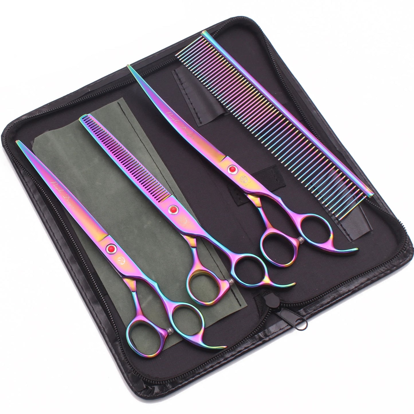 Purple Dragon 8 Inch Dog Grooming Scissors Thinning Shears