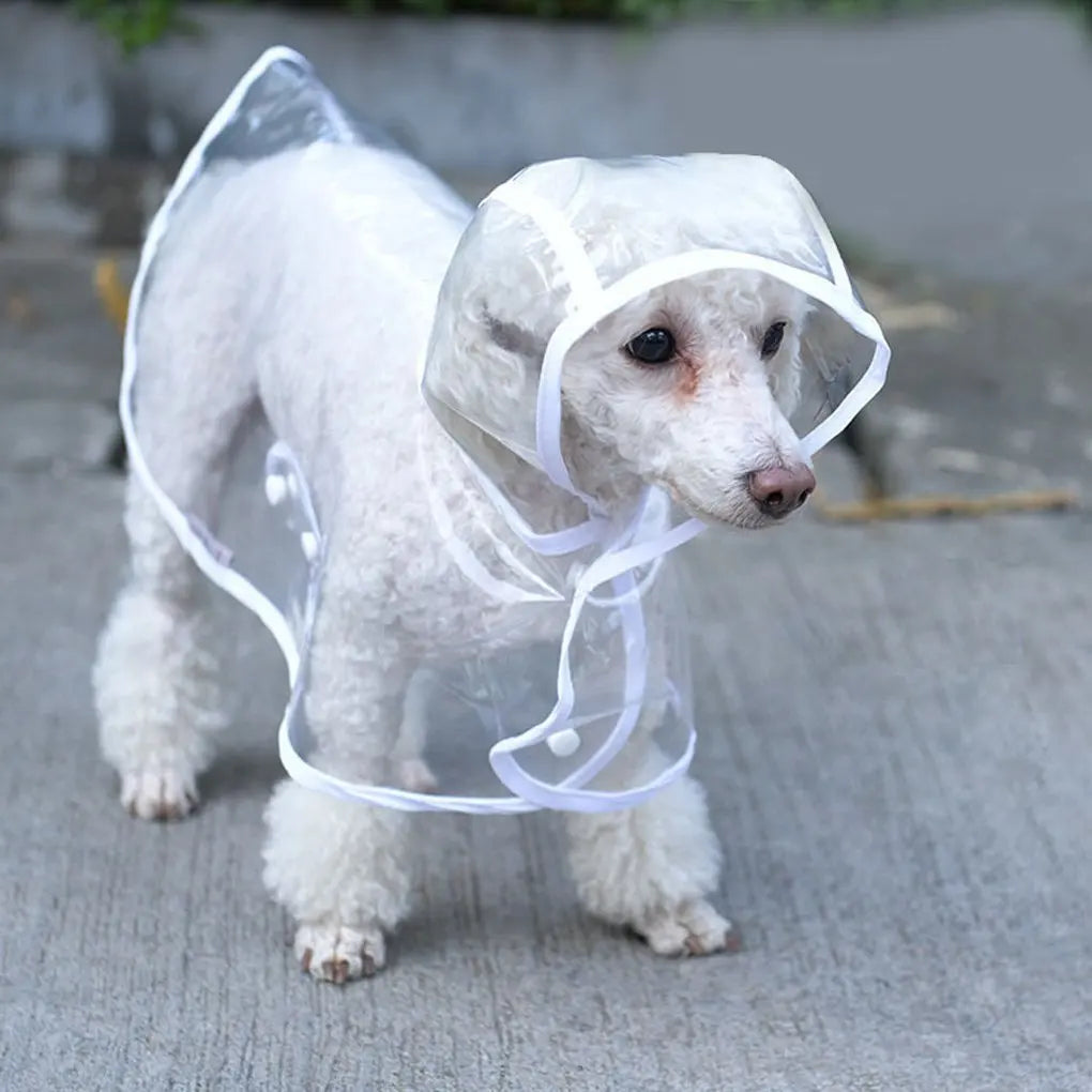 Dog Transparent Rainwear Raincoat Hooded Waterproof Soft