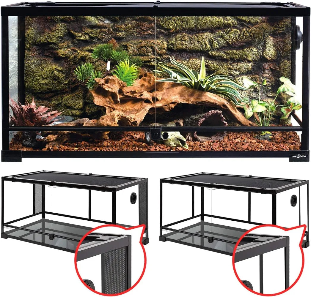 Large 34 Gallon Reptile Glass Tank Front Opening