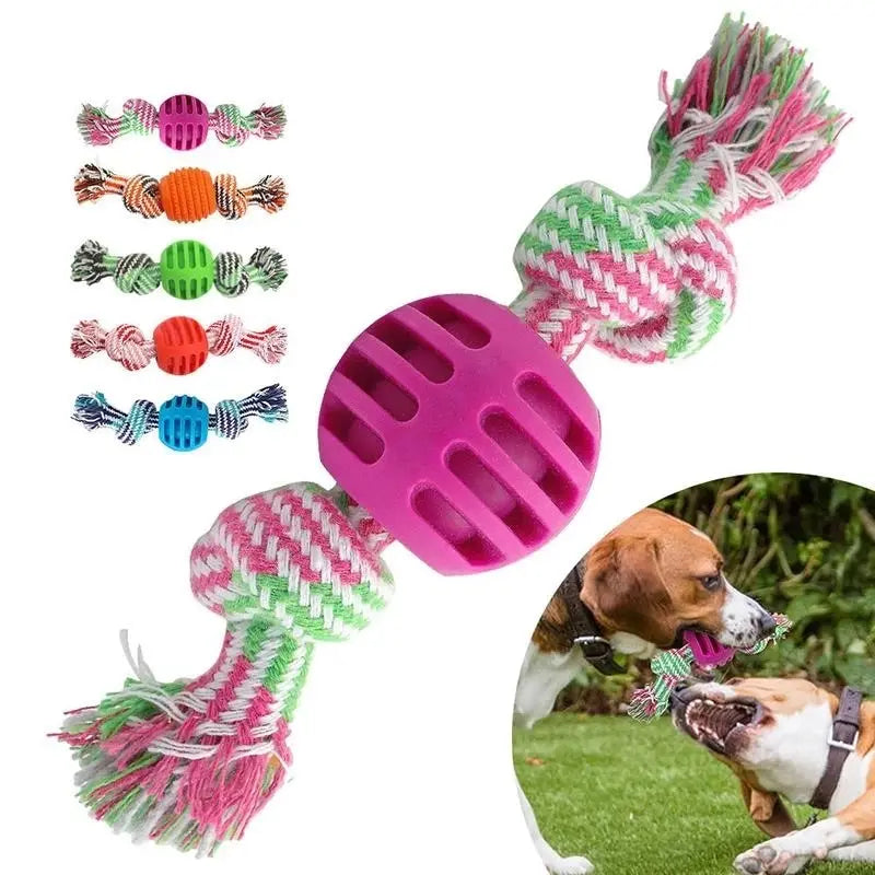 Bite Resistant Dog Rope Interactive Cotton Bone