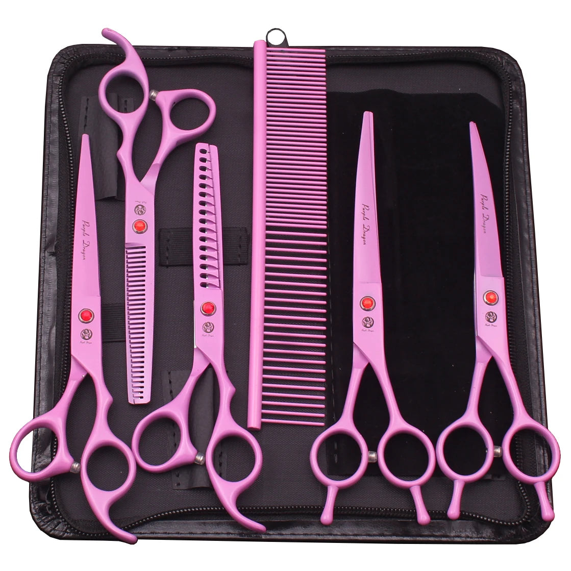 Purple Dragon Dog Grooming Scissors Kit 7" 6.5"