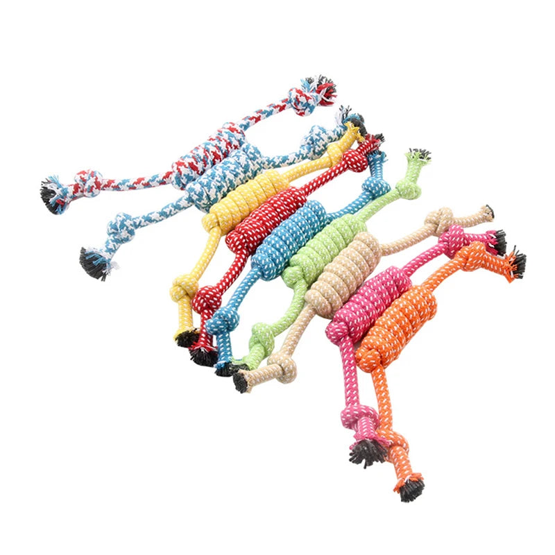 1Pcs Cotton Chew  Toys Puppy Durable Braided Bone Knot Rope 27CM