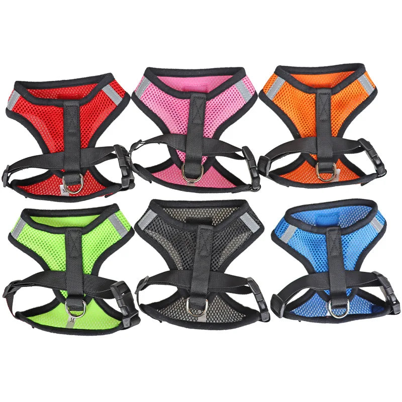 Cat Dog Harness with Lead Leash Adjustable Vest Polyester Mesh